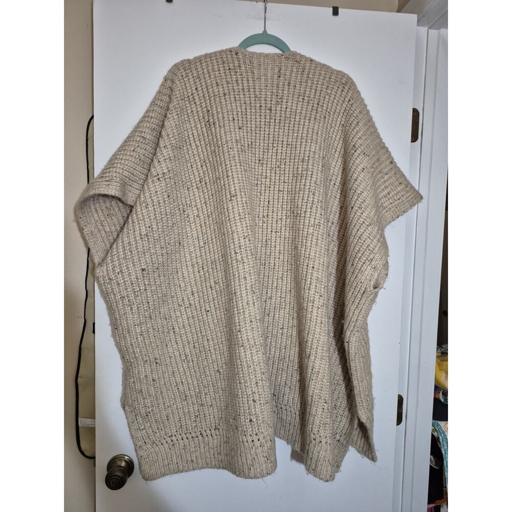 💥 Aerie Ribbed Sweater Cape Cozy Cloud Open-Front Beach Dune Size OS - Picture 9 of 9